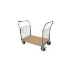 Chariot plateau bois wpg25d 250kg avec 2 dossiers grillagés grand stockman