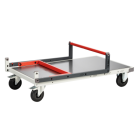 Chariot FLAT-PACK™ dossier repliable 1000 x 600 mm plateau tôle galva roues CC 250 kg - 804722311