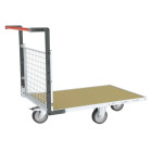 Chariot modulaire grillagé 1 dossier plateau bois 1200 x 800 mm roues losange 500 kg - 806724741