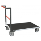 Chariot modulaire tube 1 dossier plateau bois avec tapis caoutchouc 1200 x 800 mm 500 kg - 806724631