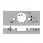 Charnière INTERMAT TH 43 à ENFONCER, ouverture 110° Charnière 110° à enfoncer coudure 9.5mm CG3930392
