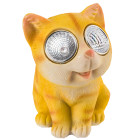 Chat solaire 2 leds paille 7x7x10cm