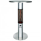 Chauffage de terrasse table bar eliot niklas 1500w lampe infrarouge a carbone structure aluminium