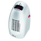 Chauffage niklas plug in blanc sans fil 400w céramique thermostat reglable 15°32°c timer numérique prise directe arrêt auto