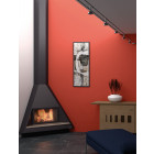 Cheminée métallique d'angle signa 18kw ch89 pca - corniche en marbre
