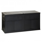 Coffre de jardin 320 l toolmax 119 x 46 x 60 cm noir resine anti uv haute résistance gel et intempéries