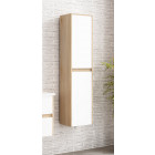 Colonne suspendue palma bois clair 2 portes blanche l.35 x p.24 x h.140