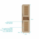 Colonne cannage 30x30x120 cm décor bois et cannage - APOLLINE Aurlane - LAV1041