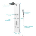 Colonne de douche à hydromassage 22x125cm en verre trempe + buses hydromassantes - EPSILON WHITE Aurlane - COL030