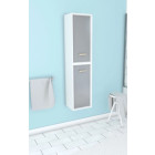 Colonne de salle de bain scandinave blanc à suspendre - h150xp25xl35cm - NORDIK ASKA Aurlane - LAV484