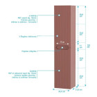Colonne de salle de bain Terracotta suspendu - Hauteur 120 cm - 2 Portes - LEON Aurlane - LAV983