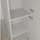 Colonne façade ondulée 35x30x120 cm - 2 portes en MDF blanc - MILO Aurlane - LAV1071