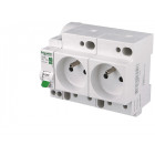 Combiné disjoncteur + 2 prises 2p+t schneider resi9 xe