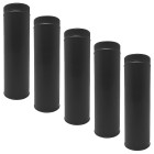 Lot de 5 tdpi500 conduit double paroi isolé polycombustible longueur 50 cm    noir   ø80