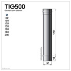 Lot de 5 tig500 conduit simple paroi étanche polycombustible longueur 50 cm       ø180