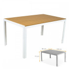 Cordoba plus salon de jardin 6 chaises + table alu      blanc