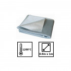 Couverture anti feu protection 1200° - 1 x 1m - fibre de silice matière textile ignifugée