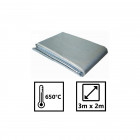 Couverture anti feu protection 650° - 3m x 2m - fibre de verre revêtue polyuréthane une face