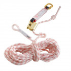 Anti-chute mobile sur corde tréssée 10m - mo71353 – Blanc-Rouge