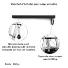 Lot de 1_crochet d'échelle pour seau et outils - charge max 30 kg