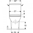 Pack WC au sol Geberit Renova avec réservoir attenant, sortie multidirectionnelle, semi-caréné, Rimfree et abattant WC blanc
