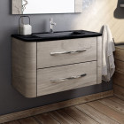 Meuble de salle de bain 80cm simple vasque - 2 tiroirs - sans miroir - tago