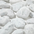 Galets jardin décoratif marbre blanc carrare 10-15 cm (lot de 3 filets de 15 kg)