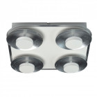 Plafonnier argenté techno 4 ampoules 7.5 cm