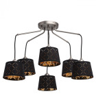 Suspension argentée megapolis 6 ampoules 50 cm