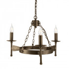 Suspension cromwell, bronze vieilli, 3 ampoules