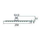 Tête de douche chromé en inox 5 x 250 x 250 mm angle d'inclinaison réglable