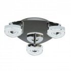 Plafonnier chromé techno 3 ampoules 15.7 cm