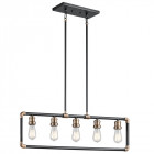 Chandelier imahn, laiton naturel et noir, 5 éclairages