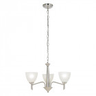 Suspension neeson, nickel satiné et verre albâtre, 3 ampoules Suspension neeson, nickel satiné et verre albâtre, 3 ampoules