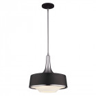 Suspension holloway, acier brossé et verre opale, noir, 4 ampoules