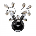 Applique murale grise flora 2 ampoules 31 cm