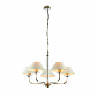 Suspension kingston, nickel et verre, 5 abat-jour