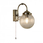 Applique belvue, en laiton antique et verre, 1 ampoule