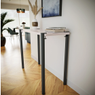 Lot de 2 pieds cylindriques DECO-GEM pour table basse en acier à vis-étau Topaze, H.90 cm