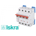 Disjoncteur tetrapolaire modulaire 10a courbe c iskra