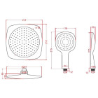 Douche de tête carrée et douchette à main picots anticalcaires - WHITE SHOWER CONCEPT Aurlane - COL039
