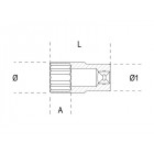 Douille longue 6 pans 1/2 920 al12 beta 009200627