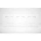 Plaque de finition plastique blanc 3 postes 81x225x10mm