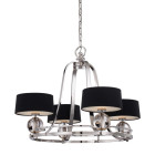 Suspension gotham, abat-jour noirs, 4 ampoules