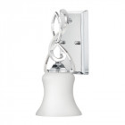Applique brooke, chrome poli et verre opale, 1 ampoule