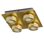 Plafonnier doré techno 4 ampoules 7.5 cm