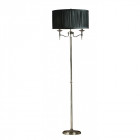 Lampadaire stanford, nickel, abat-jour noir