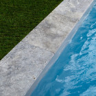 Kit complet | margelles pour piscine 4x4m en travertin gris (+ colle, joint, hydrofuge ...)