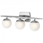 Applique jasper, chrome poli, verre opale, 3 led
