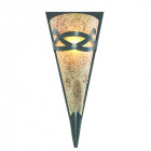 Applique murale hauteur 45 cm, marron et verre scavo